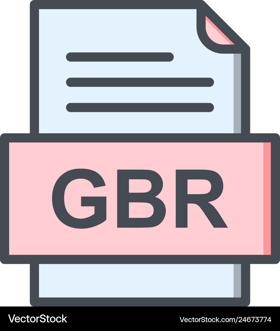 Gbr file document icon vector image