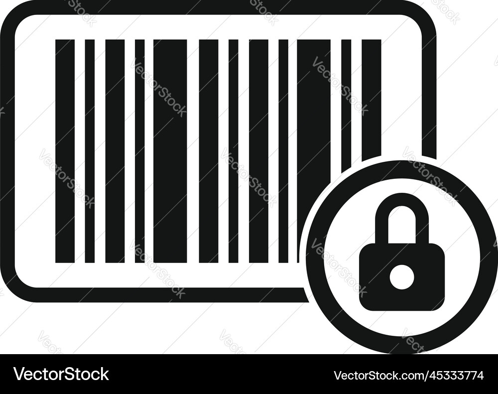 Gesichertes Barcode-Symbol einfache verschlüsselte Daten Vektorbild
