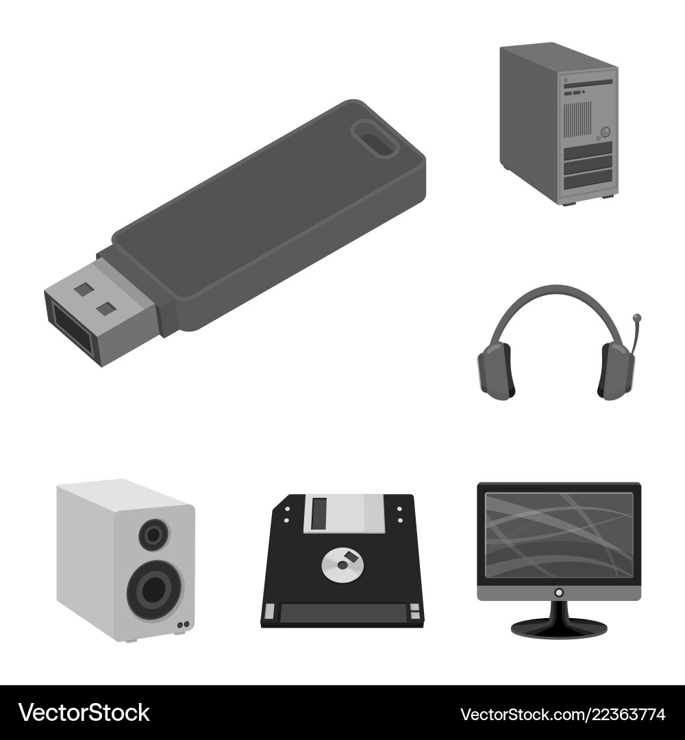 Isolated object of laptop and device icon set Isolated object of laptop and device icon set vector image