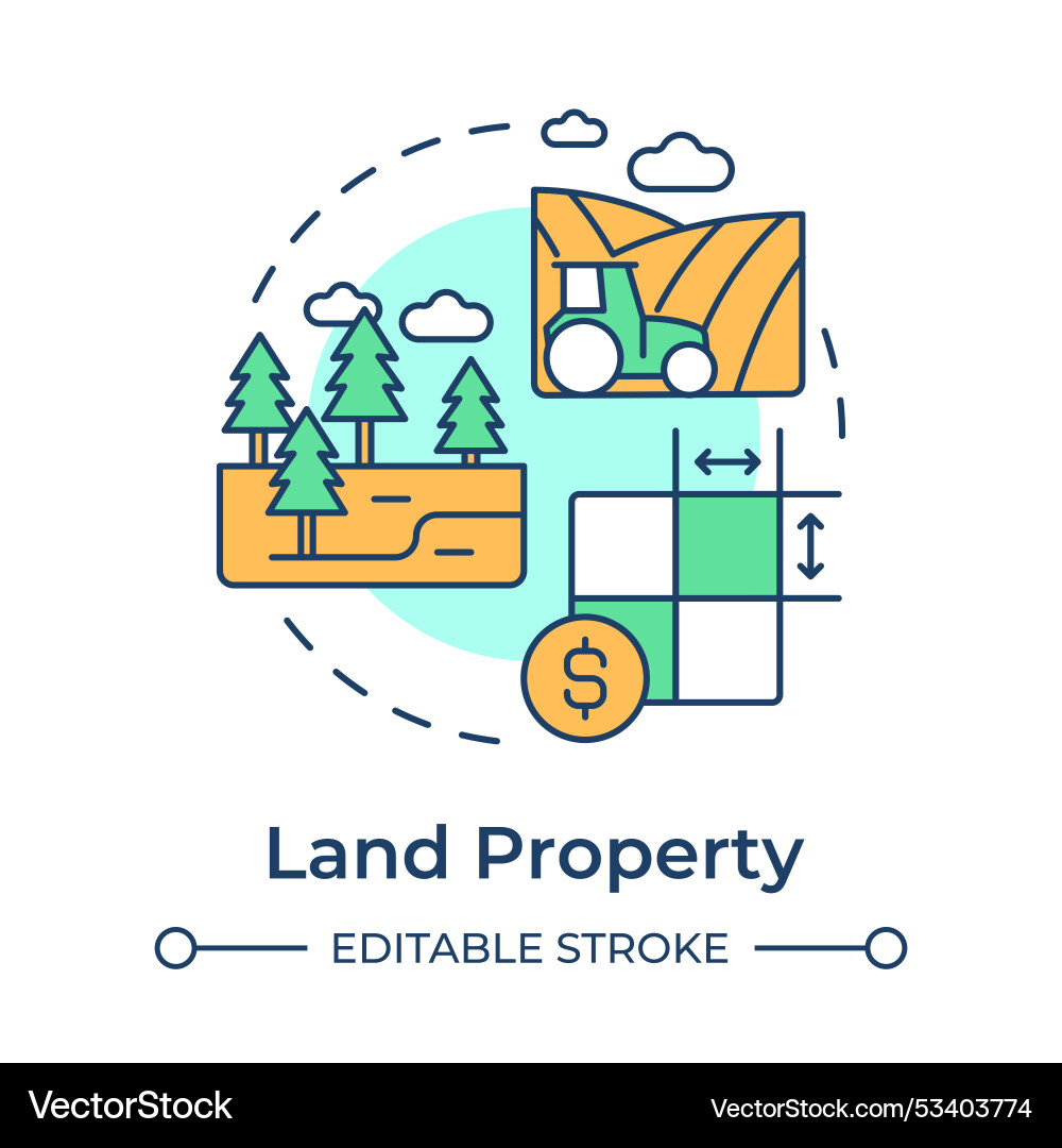 Land property multi color concept icon Land property multi color concept icon vector image