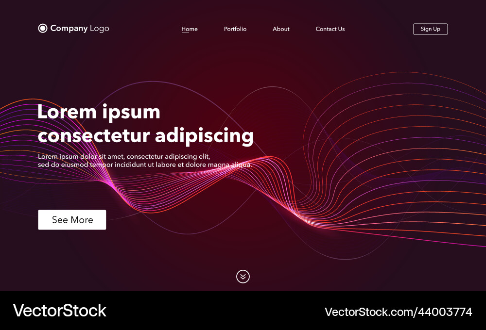 Landing page abstract background website template Landing page abstract background website template vector image
