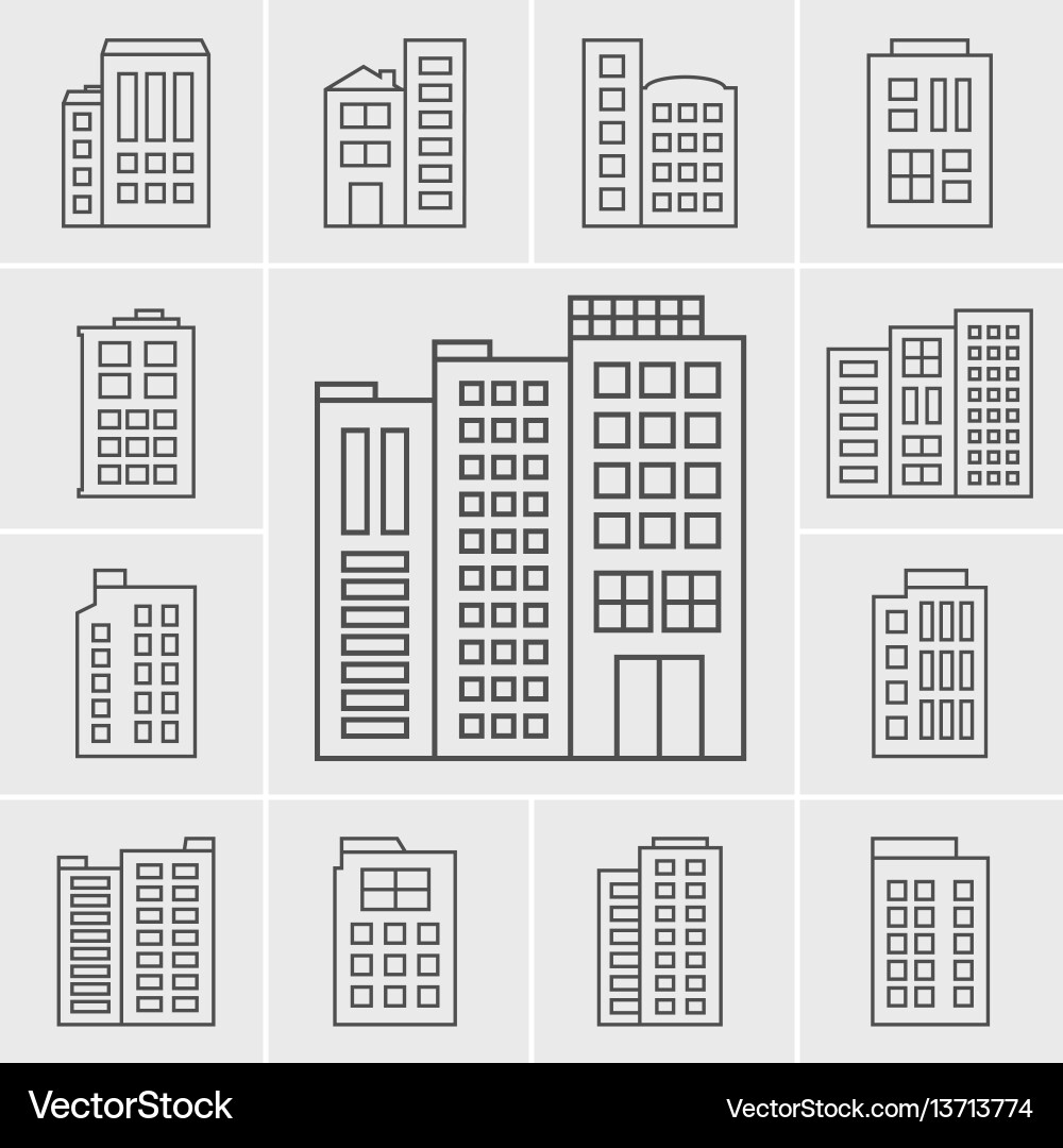 Line icons building set Line icons building set vector image