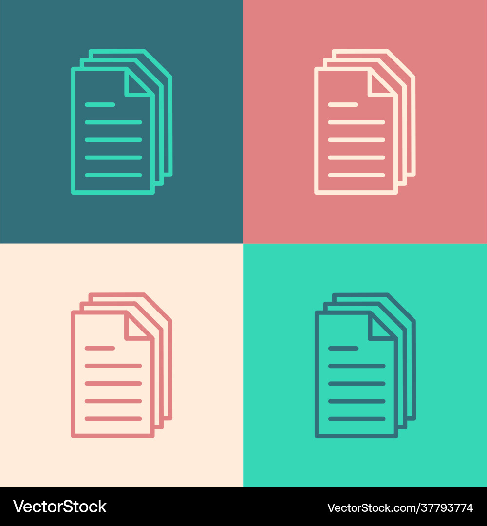 Pop art line file document icon isolated on color Pop art line file document icon isolated on color vector image