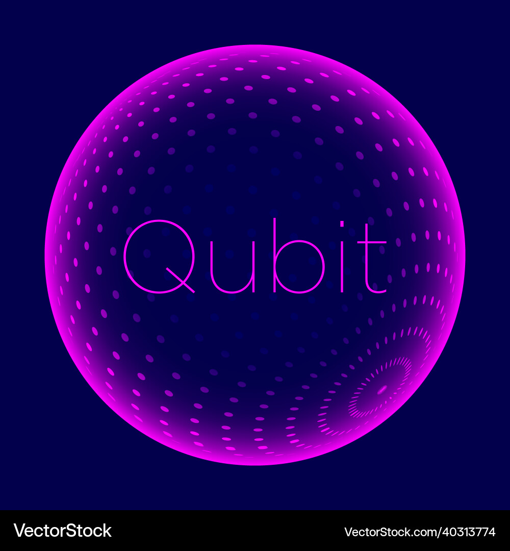 Qubit concept representation visualization Qubit concept representation visualization Vector Image