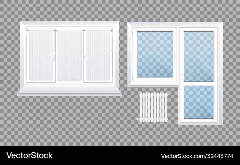 Realistic glass transparent plastic windows Realistic glass transparent plastic windows Vector Image