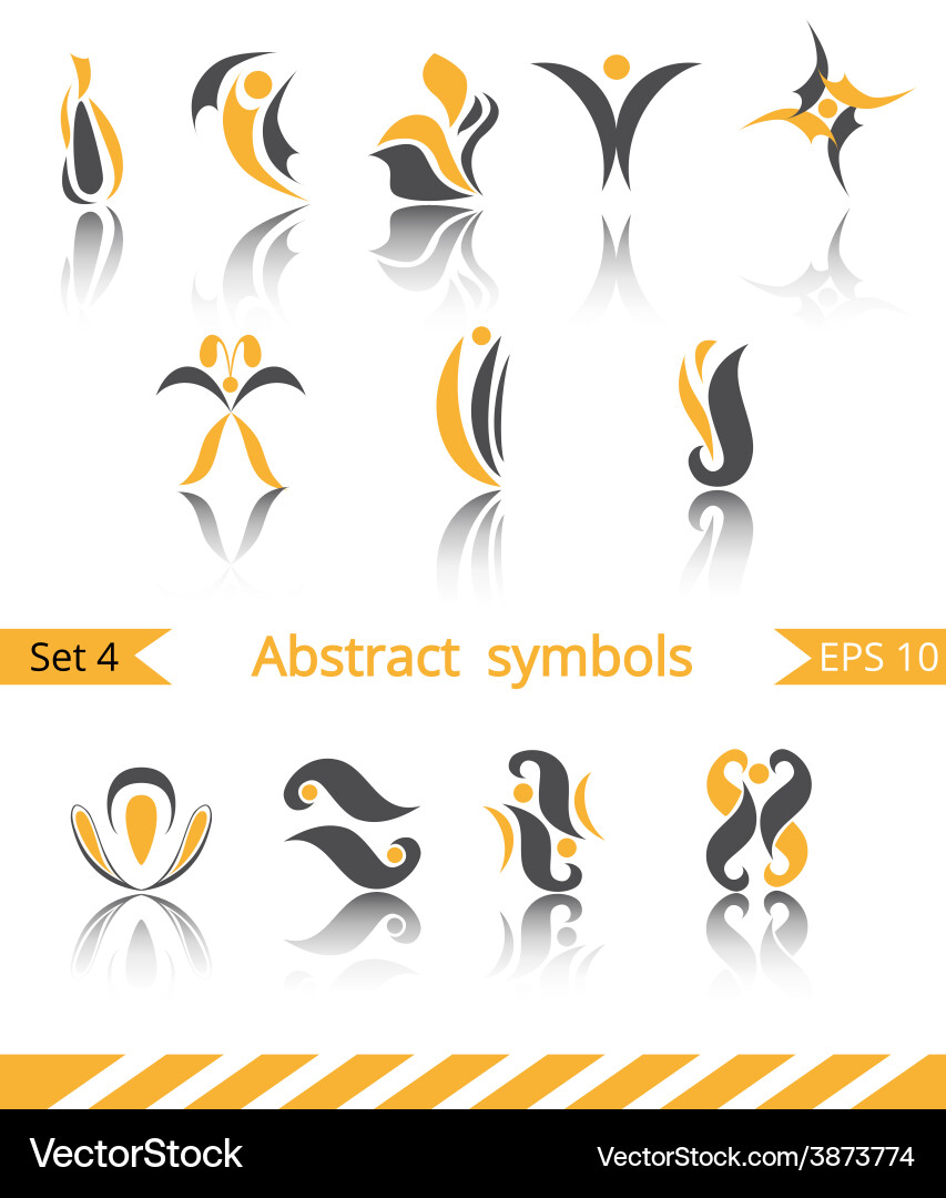 Set of different abstract flat summer and spring vector image
