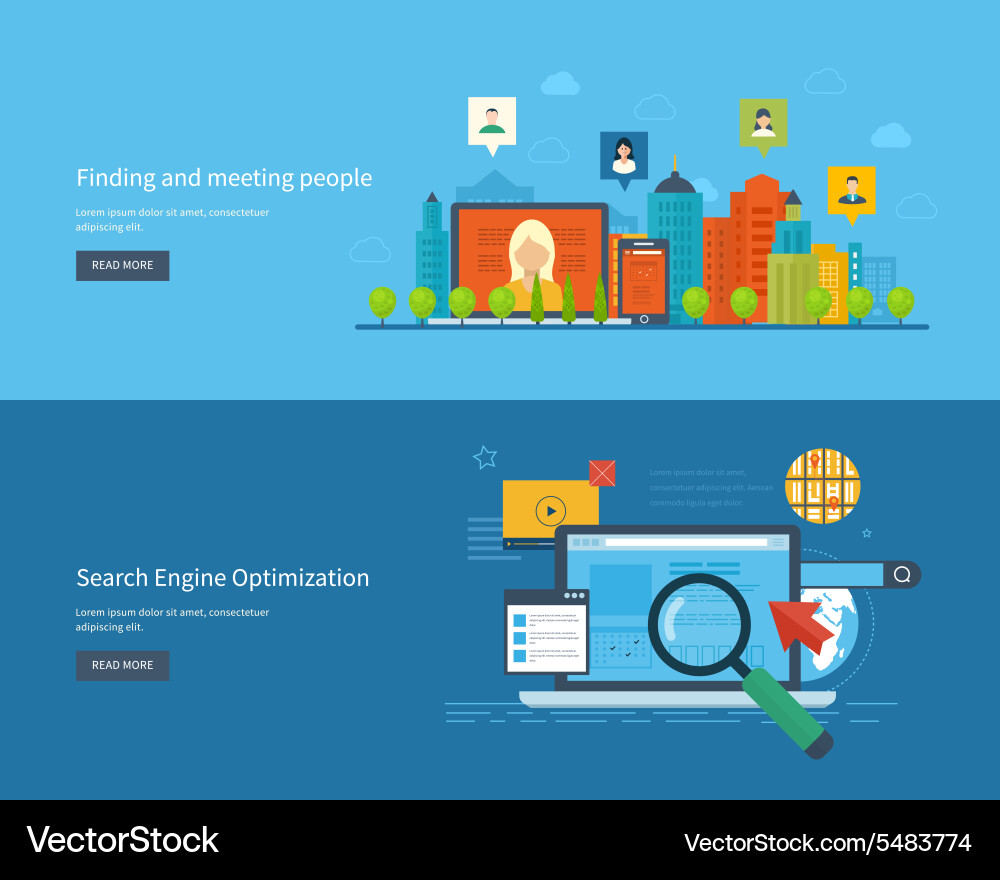 Set of flat design concepts vector image