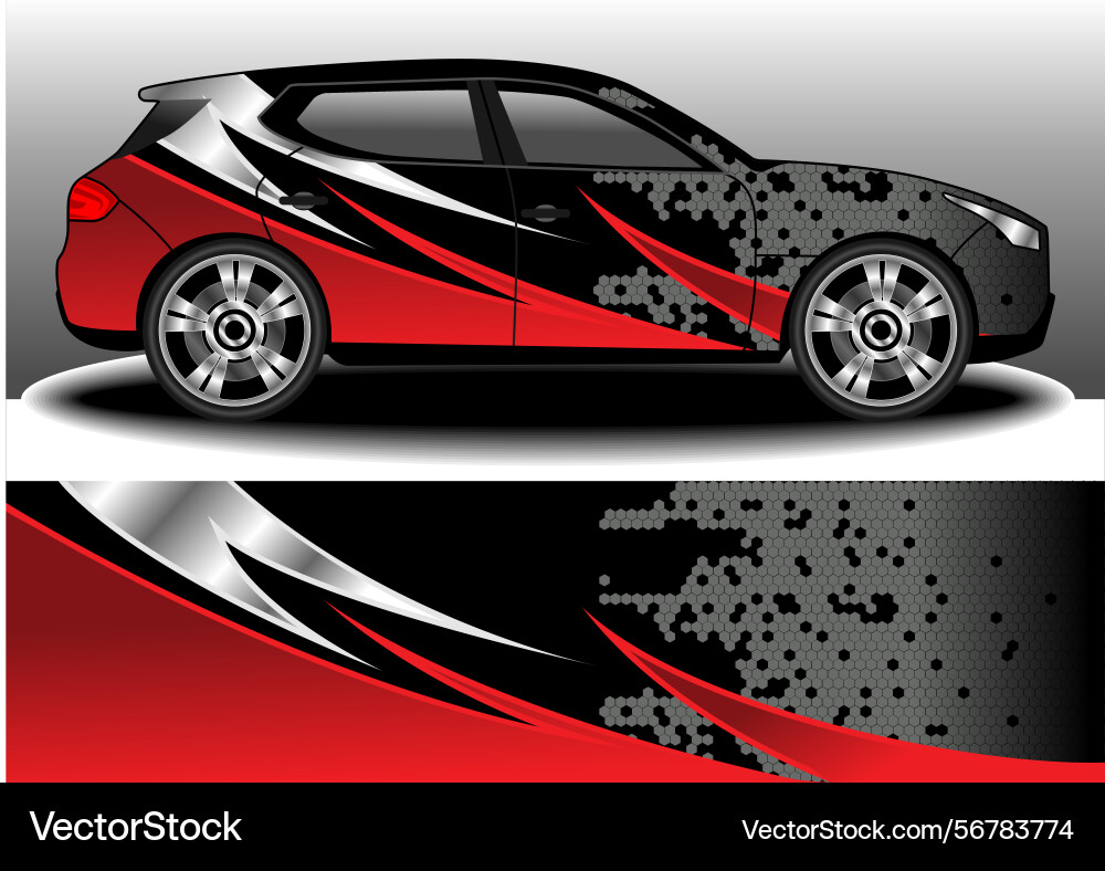 Side view car van wrap decal design concept Side view car van wrap decal design concept Vector Image