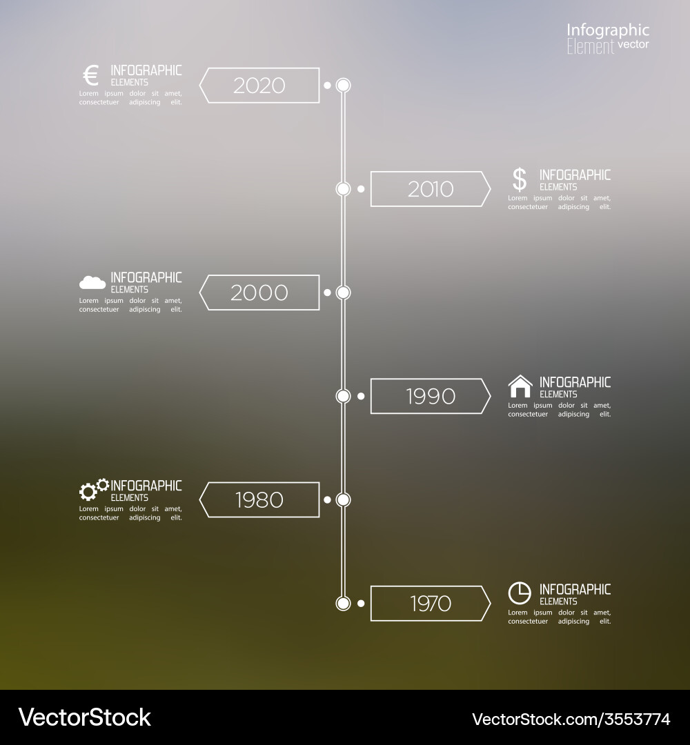 Timeline infographic with arrows and pointers vector image