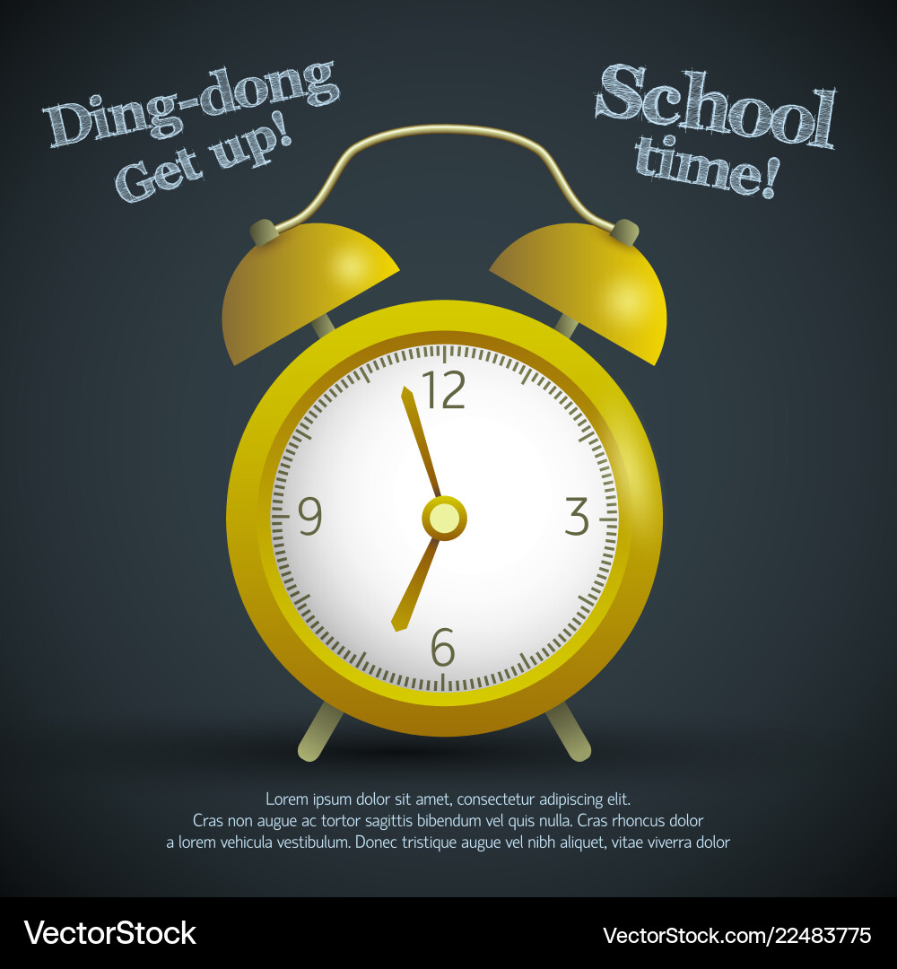 Alarm Clock Learning Template vector image