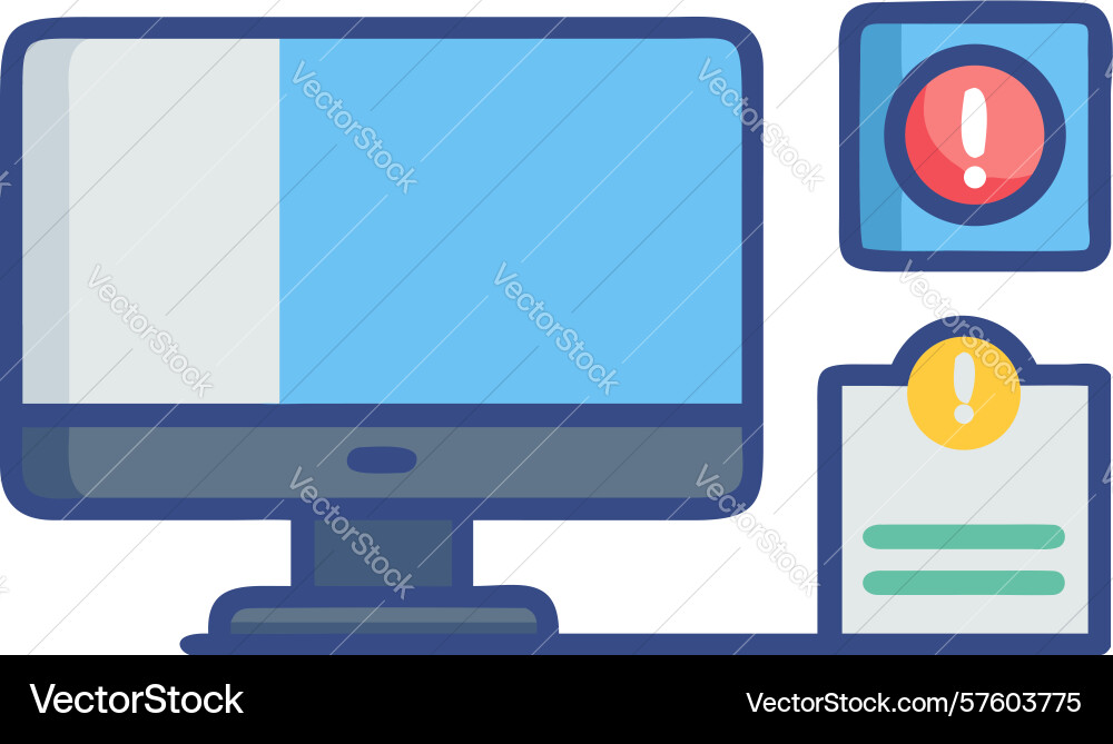 Document error on desktop icon design generative vector image