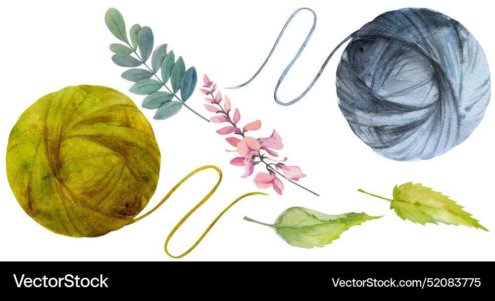 Hand drawn watercolor indigo nettle coloring Hand drawn watercolor indigo nettle coloring vector image