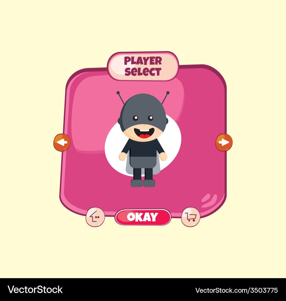Hero character option game assets element vector image