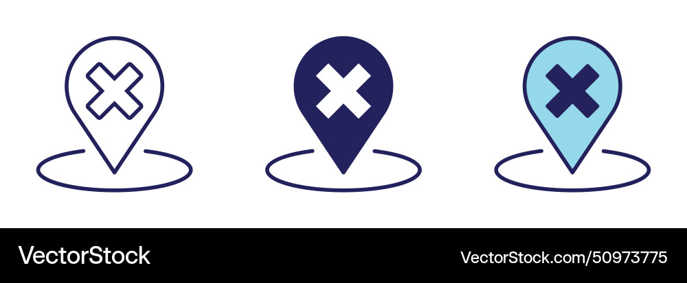 Incorrect position icon - navigation set Incorrect position icon - navigation set vector image