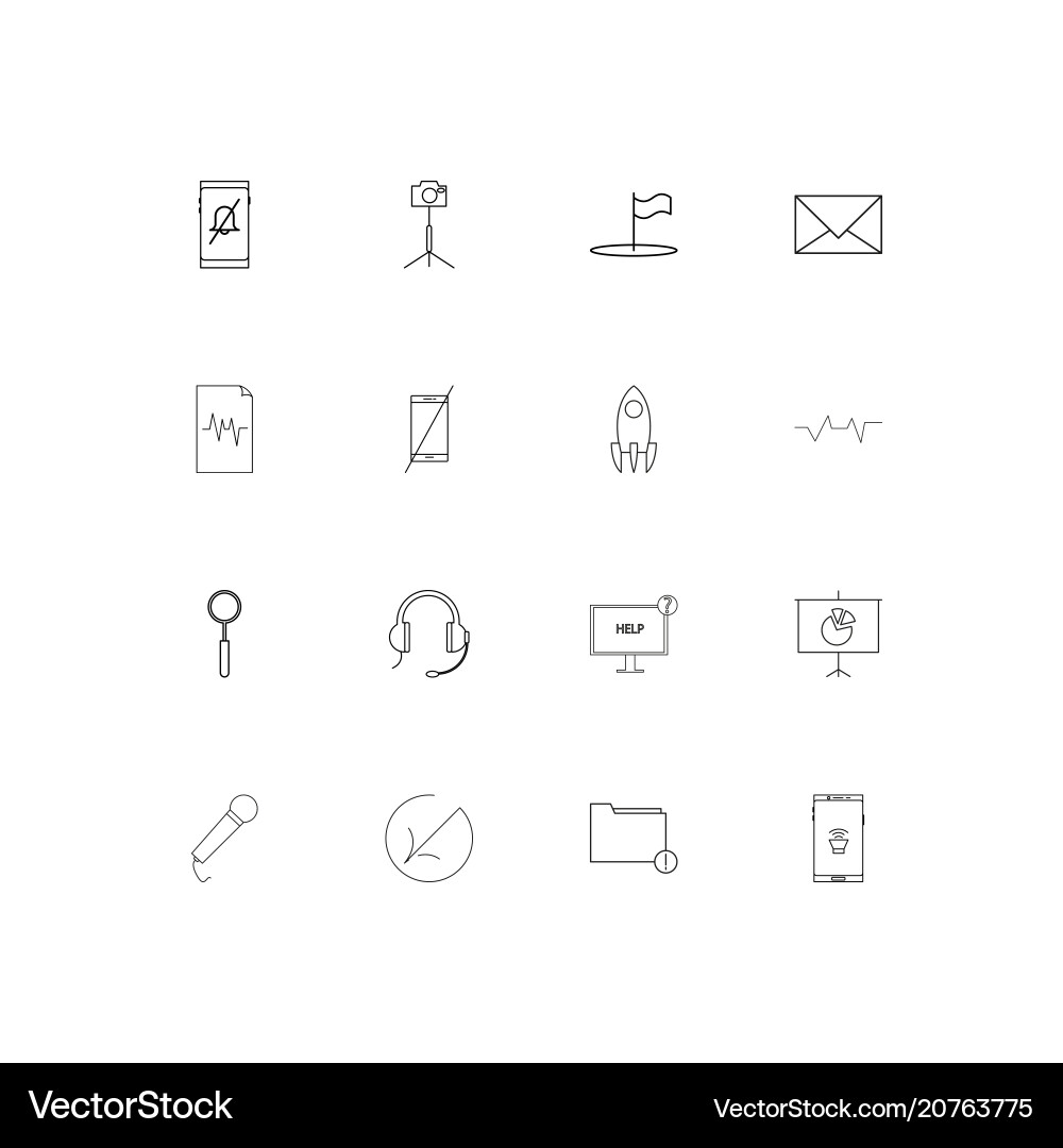 Internet of things linear thin icons set outlined vector image