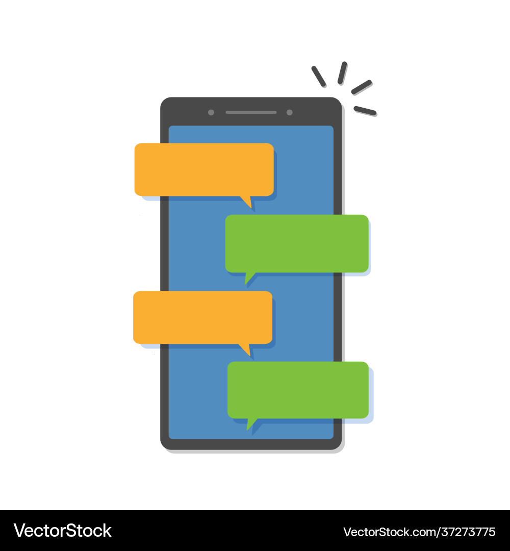 Mobile phone screen messaging text boxes empty Mobile phone screen messaging text boxes empty Vector Image