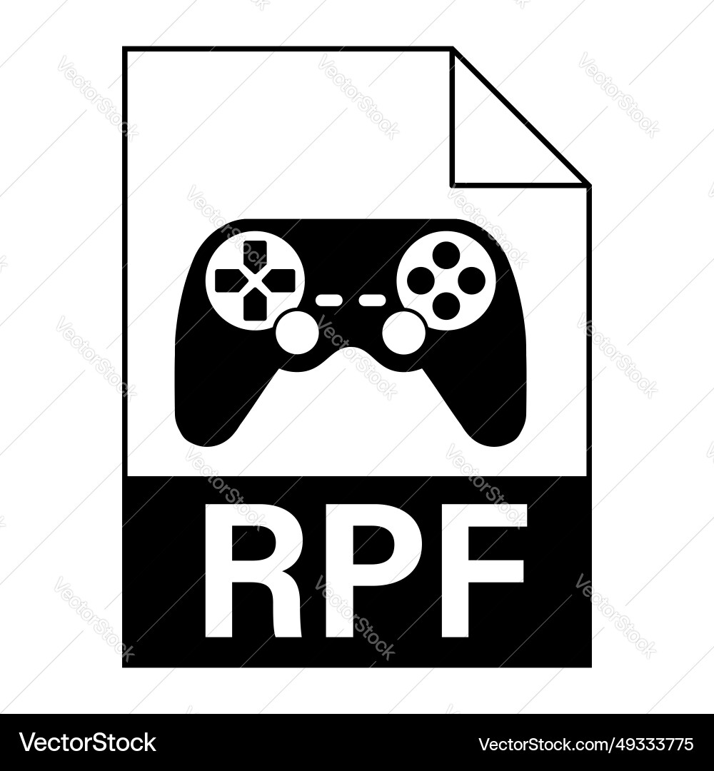 Modern flat design of rpf file icon for web Modern flat design of rpf file icon for web Vector Image