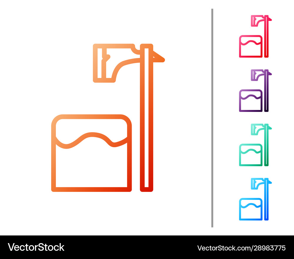 Red line executioner axe in tree block icon Red line executioner axe in tree block icon vector image