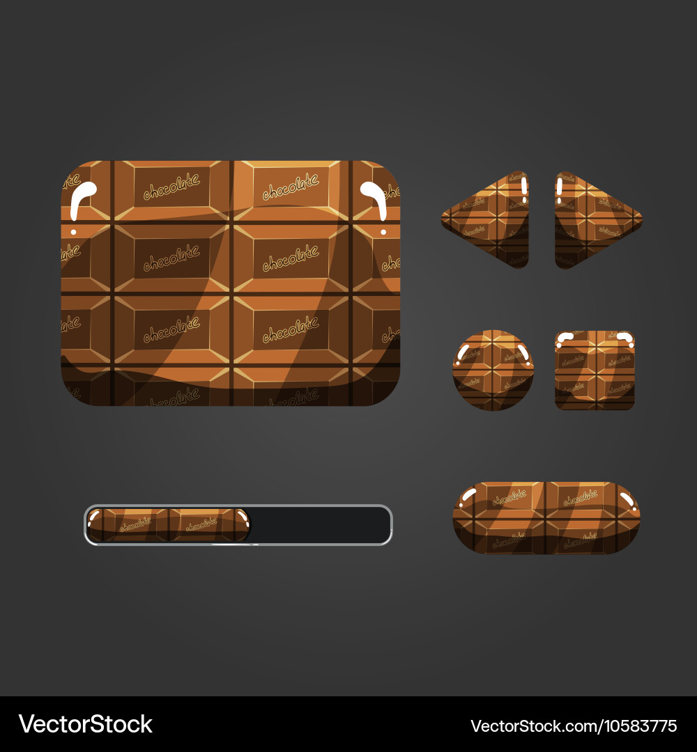 Set of chocolate different buttons vector image