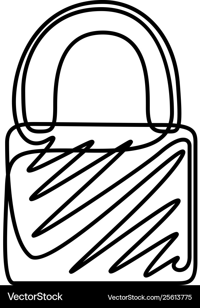 Single Line Padlock Drawing vector image