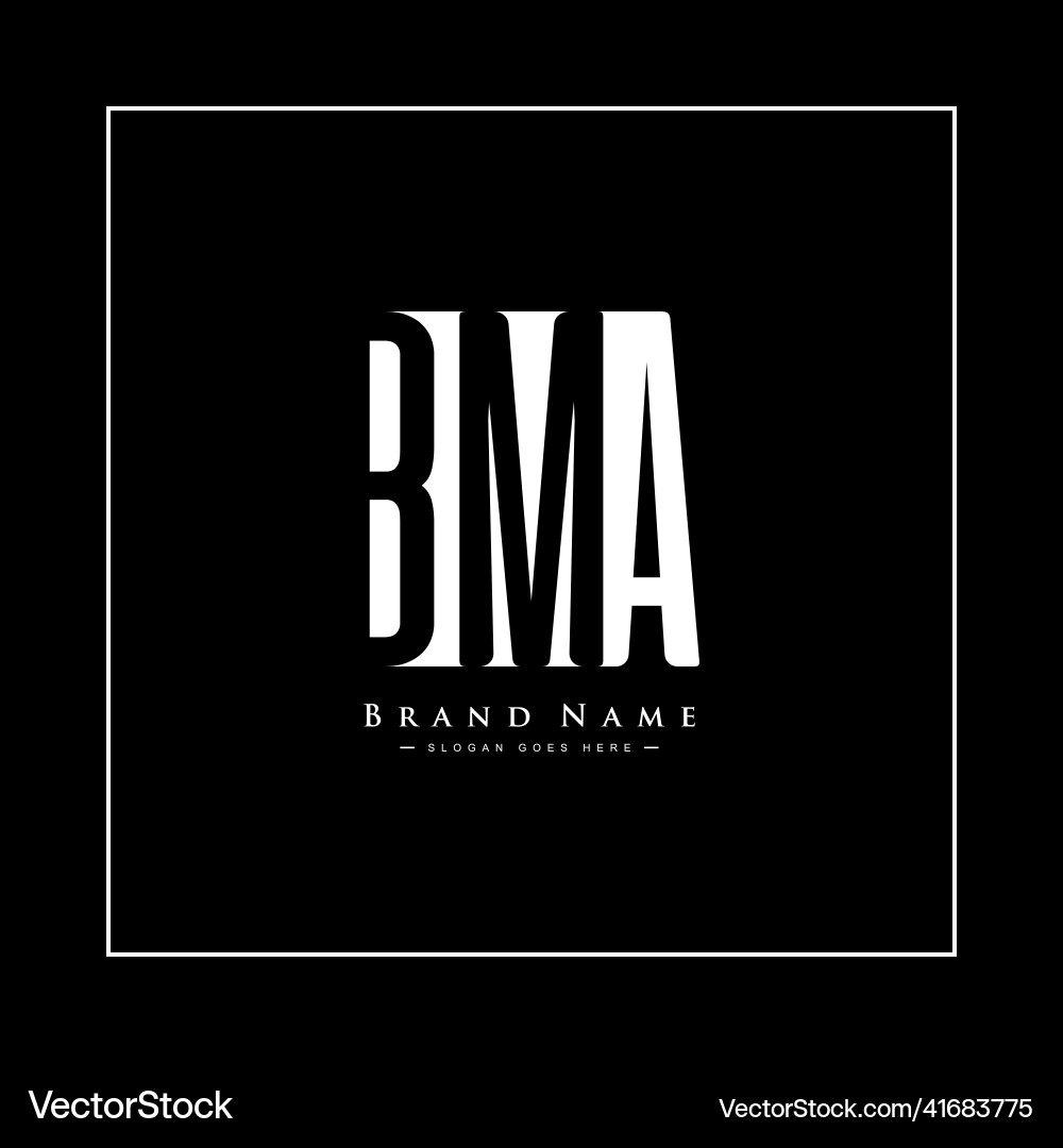 Ursprünglicher Buchstabe bma Logo - einfaches Geschäft Ursprünglicher Buchstabe bma Logo - einfaches Geschäft vektorbild