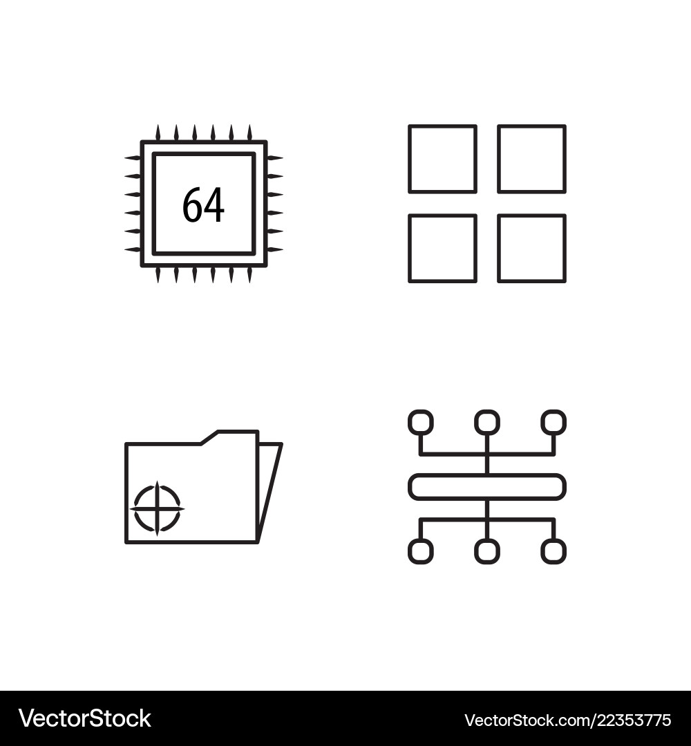 Web simple outlined icons set Web simple outlined icons set Vector Image