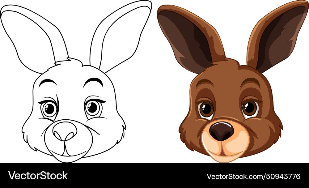 A rabbit in two artistic stages Royalty Free Vector Image