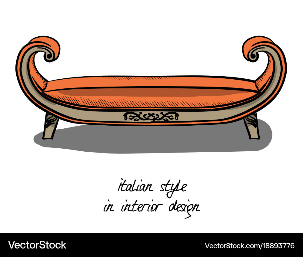 A small sofa without backrest with armrests vector image