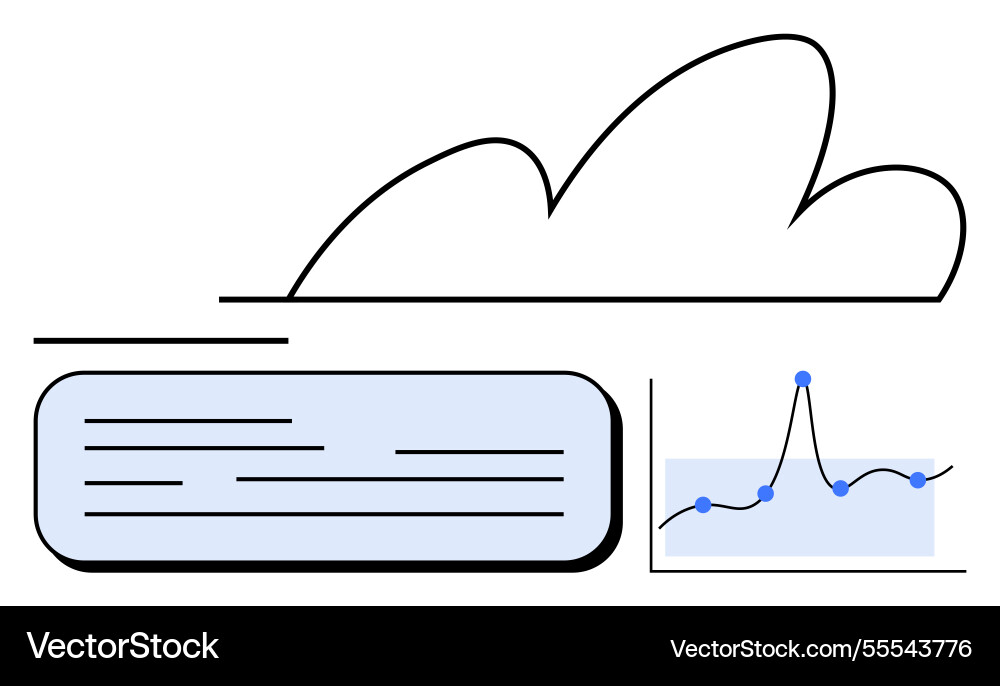 Cloud computing and data visualization streamlined Cloud computing and data visualization streamlined Vector Image