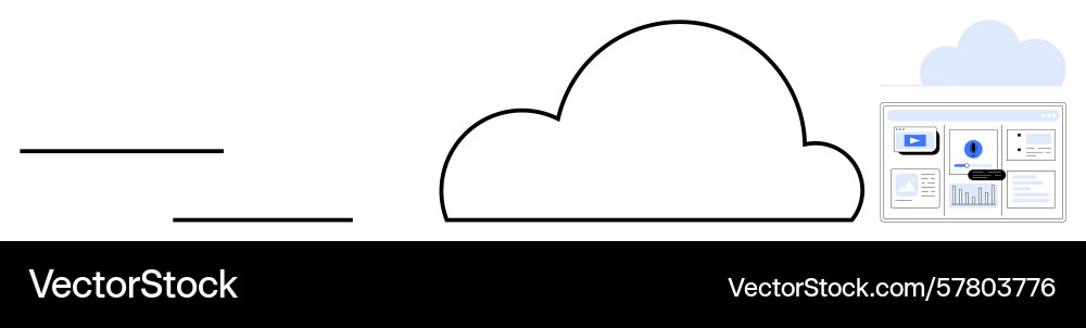 Cloud-Computing-Plattform mit Daten-Dashboard Cloud-Computing-Plattform mit Daten-Dashboard Vektorbild