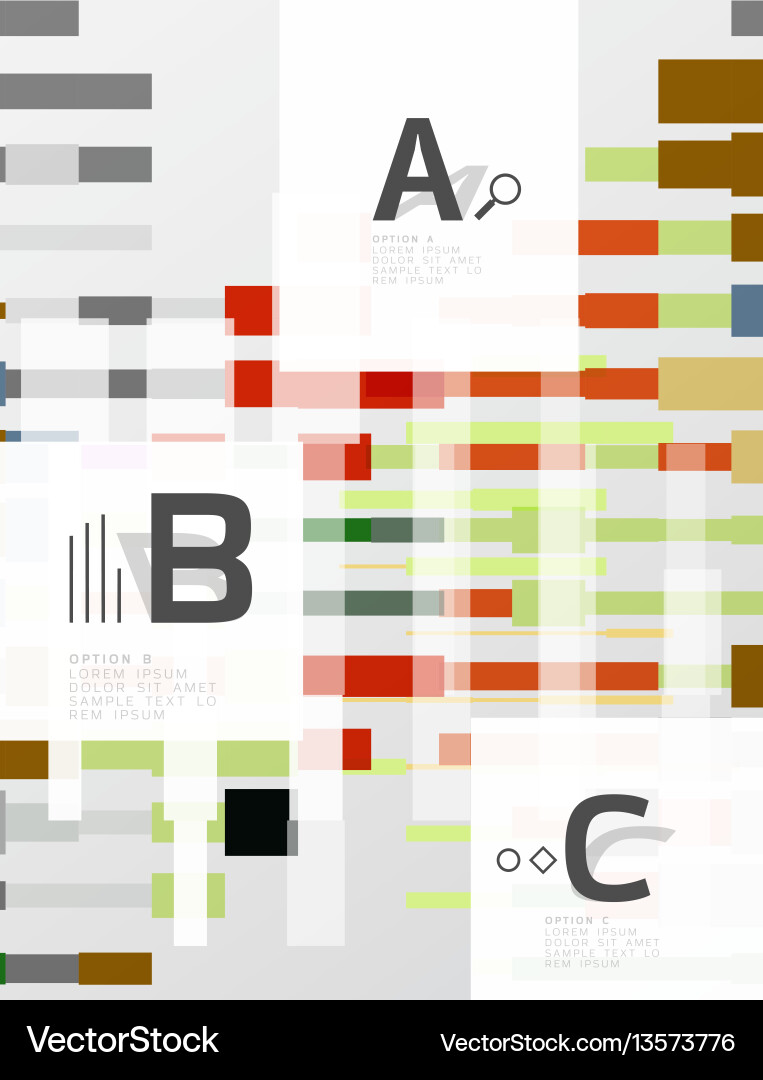 Colorful lines rectangles and stripes with option Vector Image