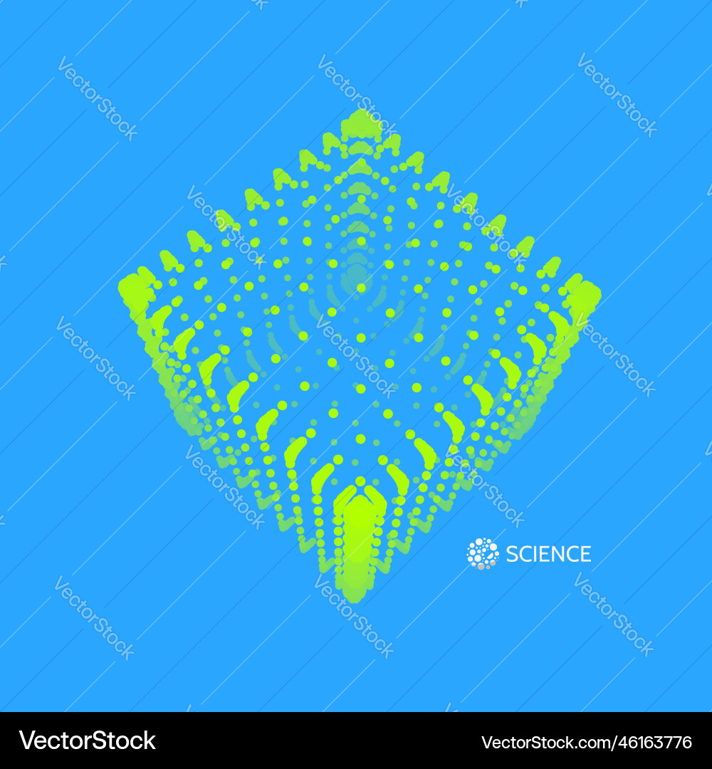 Cube the consisting of points molecular Cube the consisting of points molecular vector image