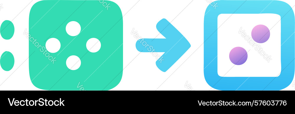 Dice game process icon design generative ai vector image