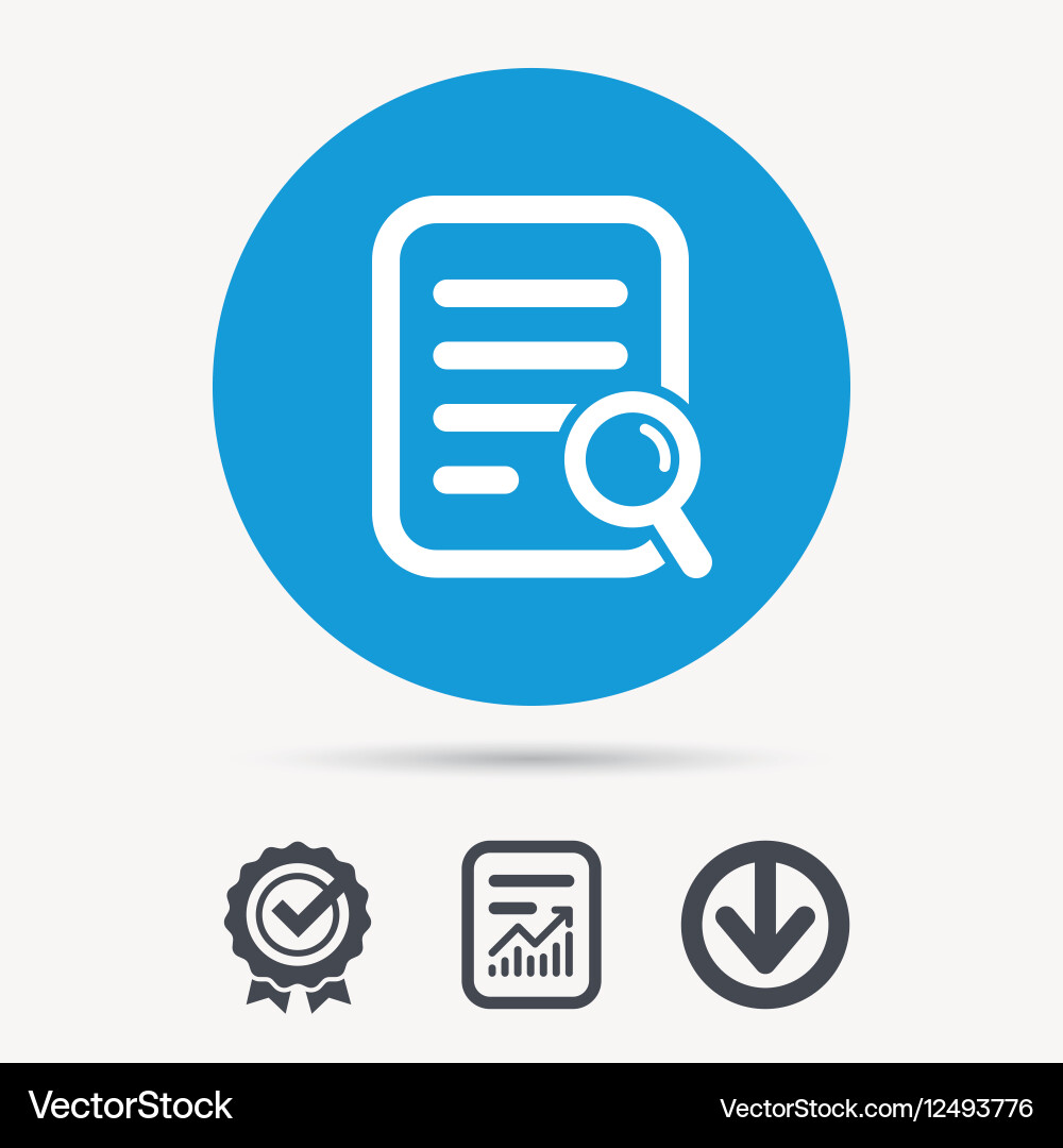 File search icon document page with magnifier Vector Image