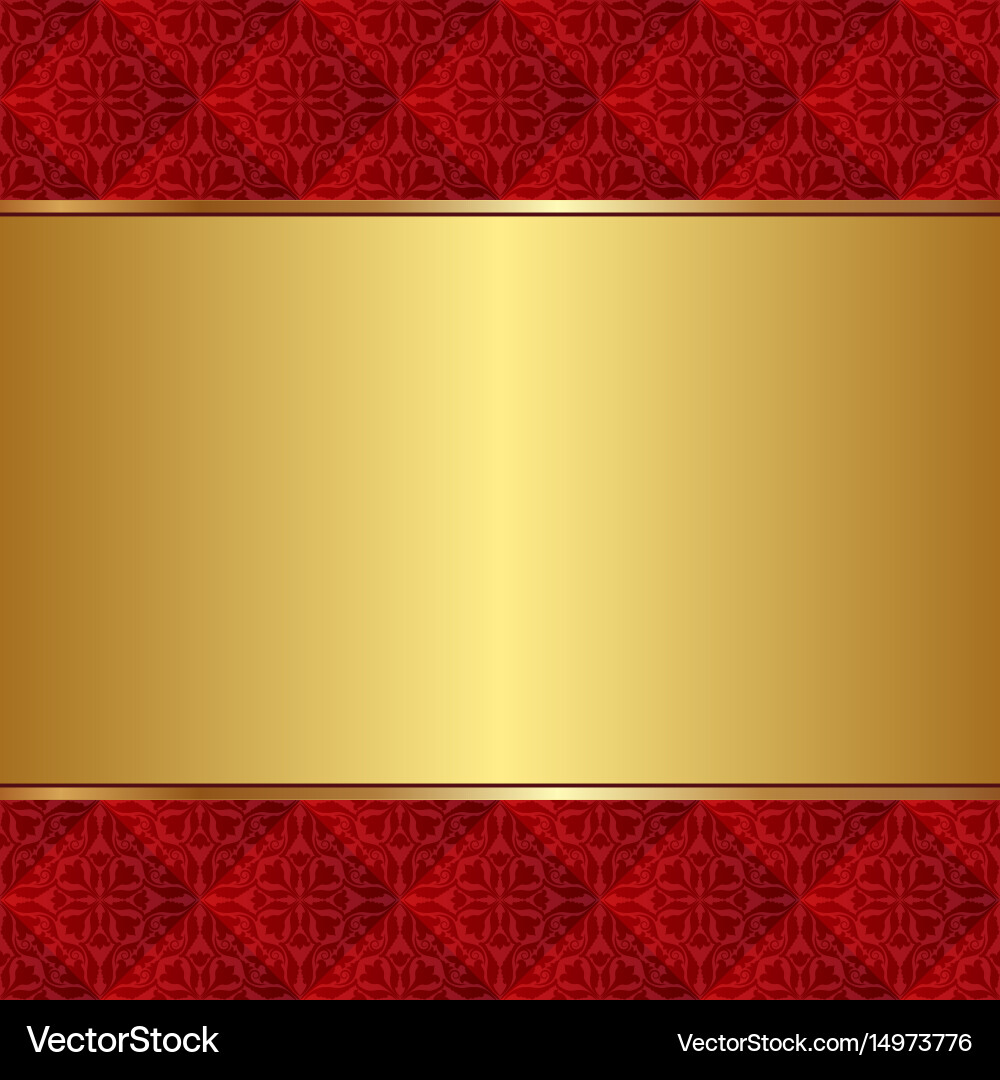 Golden background with decorative pattern Vector Image