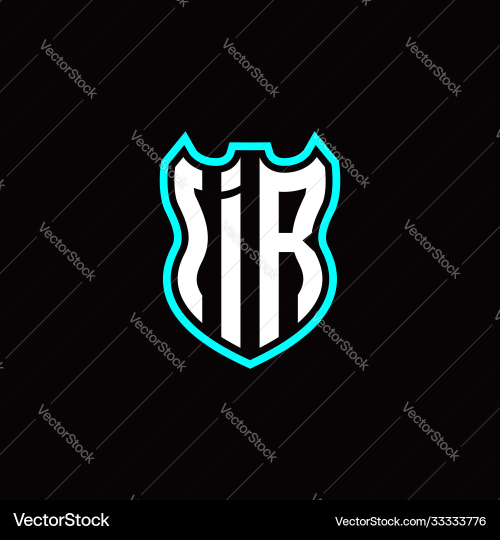 I r initial logo design with shield shape I r initial logo design with shield shape Vector Image