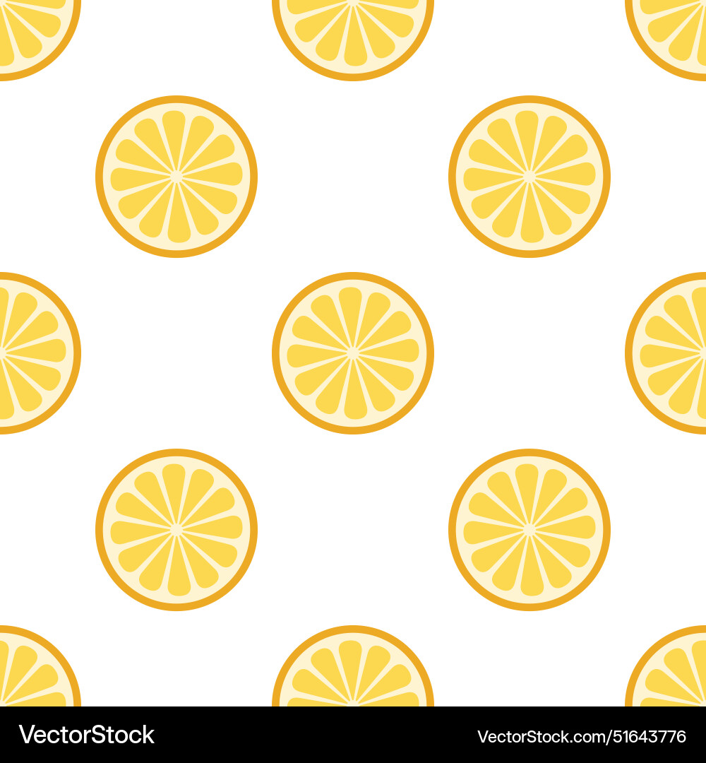 Lemon slices seamless pattern vector image