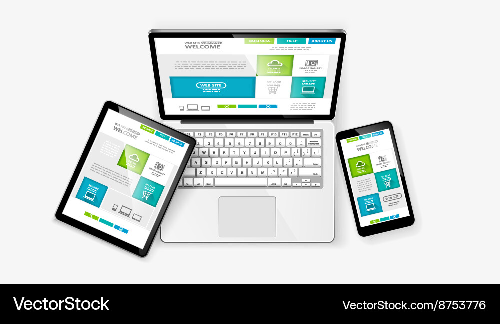 Modern Device Display Concept Vector Image