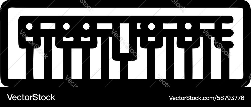 Modern Linear Keyboard Vector Image