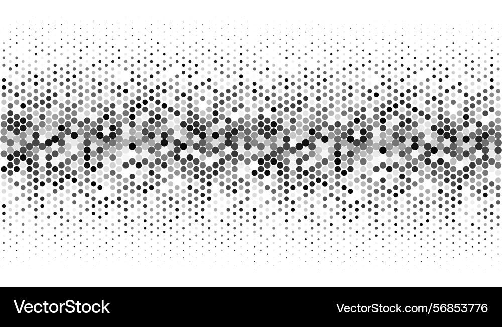Monochrome halftone dot pattern with wave effect vector image