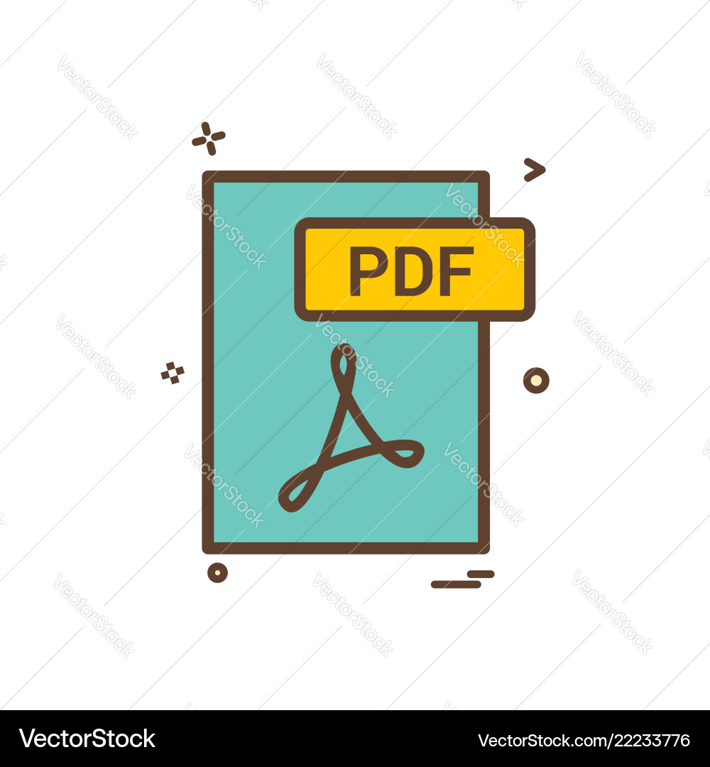 Pdf file format icon design Pdf file format icon design vector image