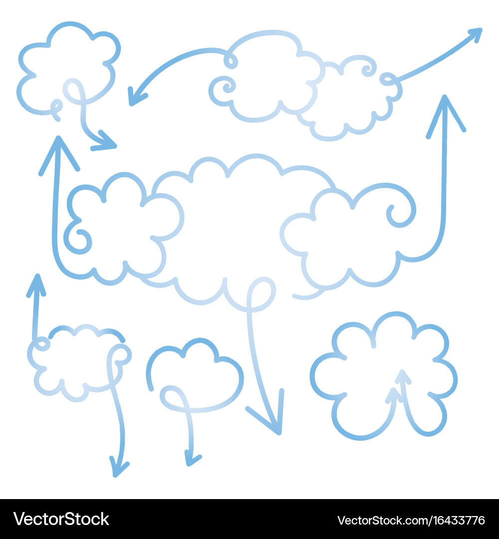 Set of speech bubbles with arrows Vector Image