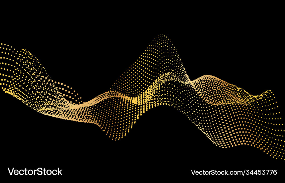 Sound wave from node gold interface big data Sound wave from node gold interface big data vector image