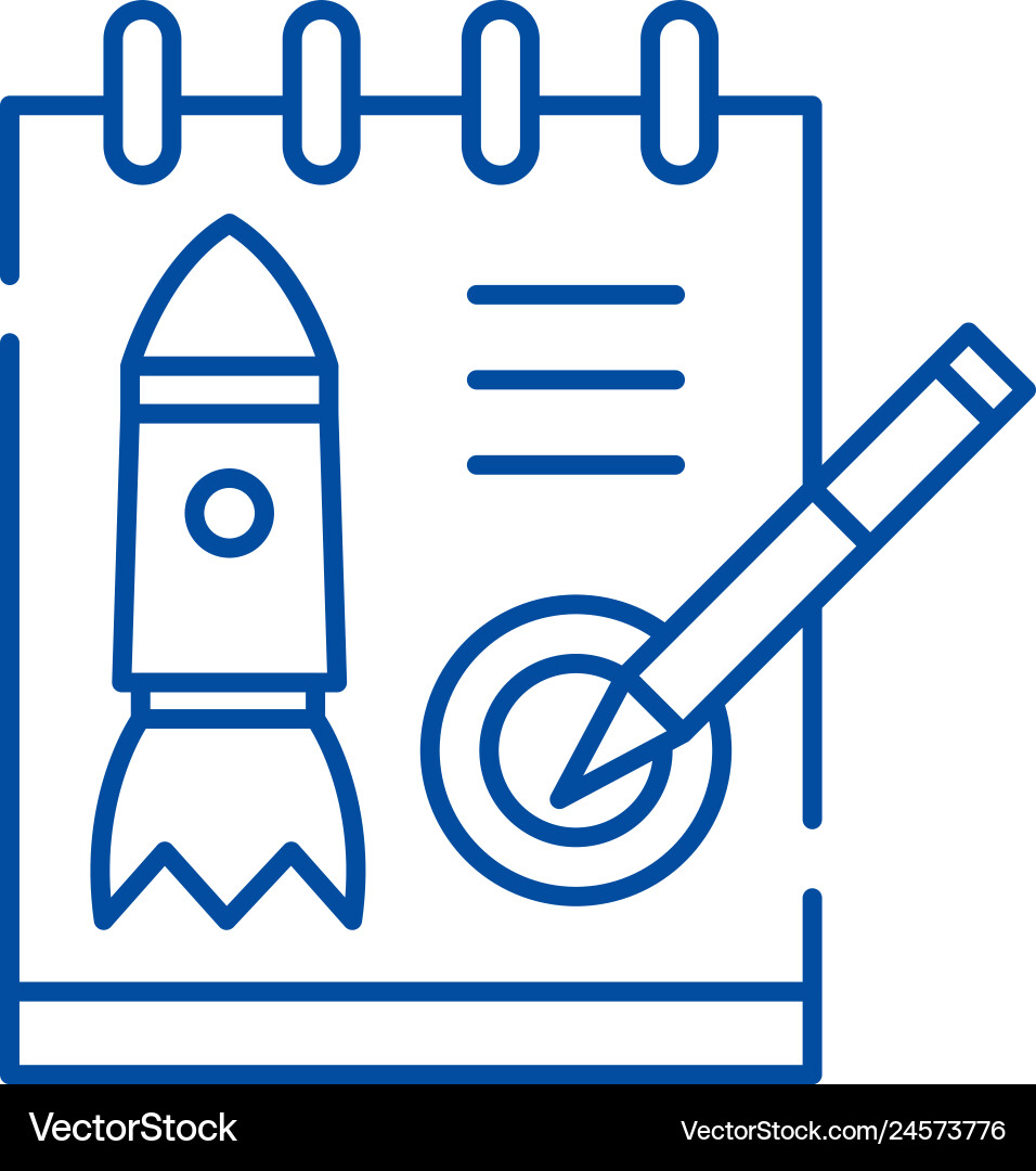 Startup project line icon concept Startup project line icon concept vector image