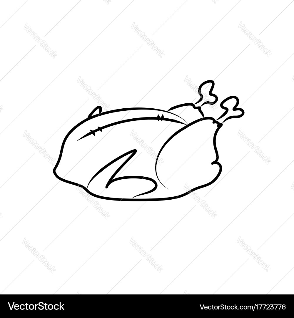 Thanksgiving turkey hand drawn sketch Vector Image