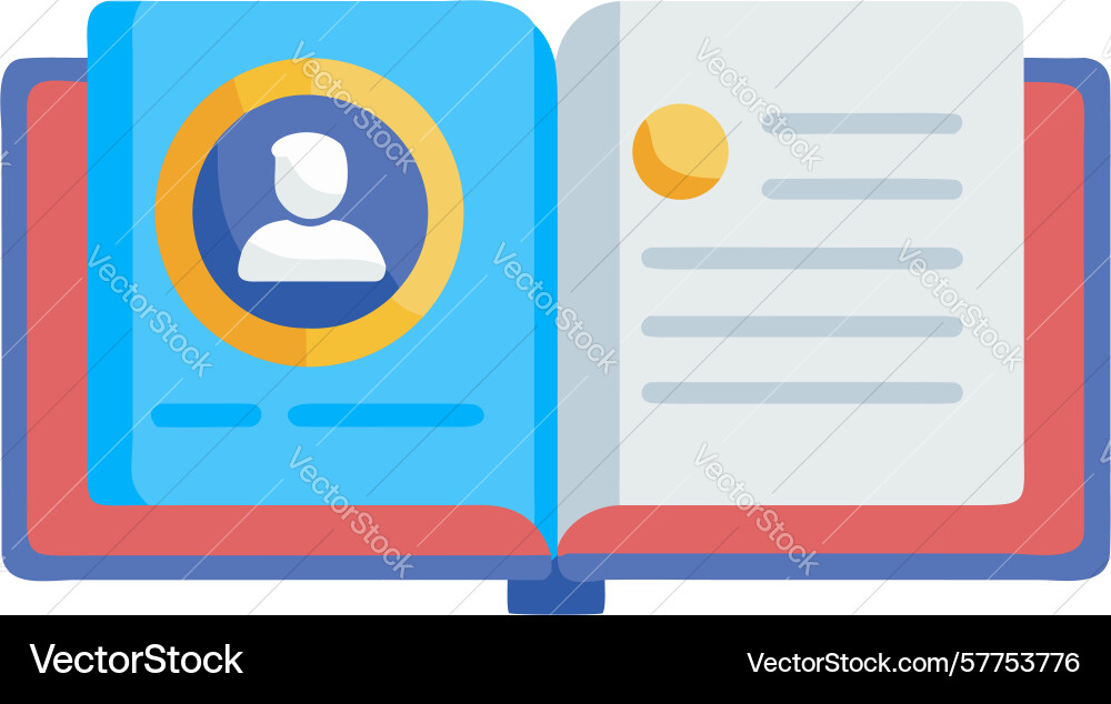 User data or personal document book icon design vector image