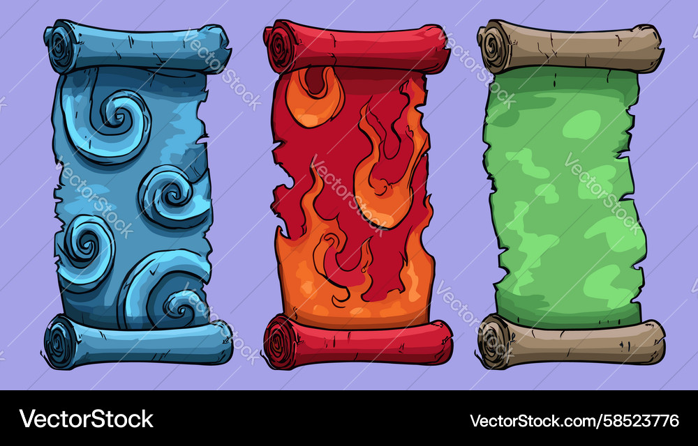 Vibrant Scrolls: Magical Patterns Vector Image