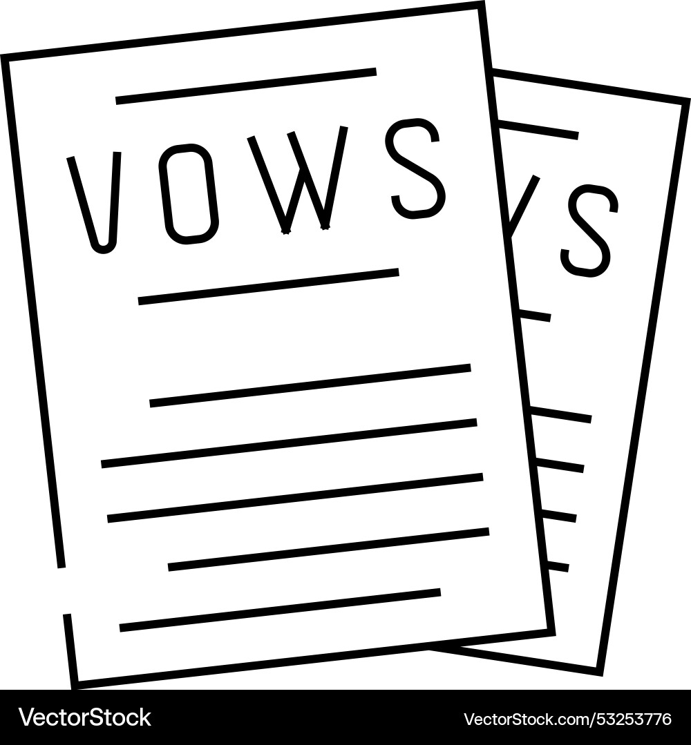 Wedding vow line icon Royalty Free Vector Image