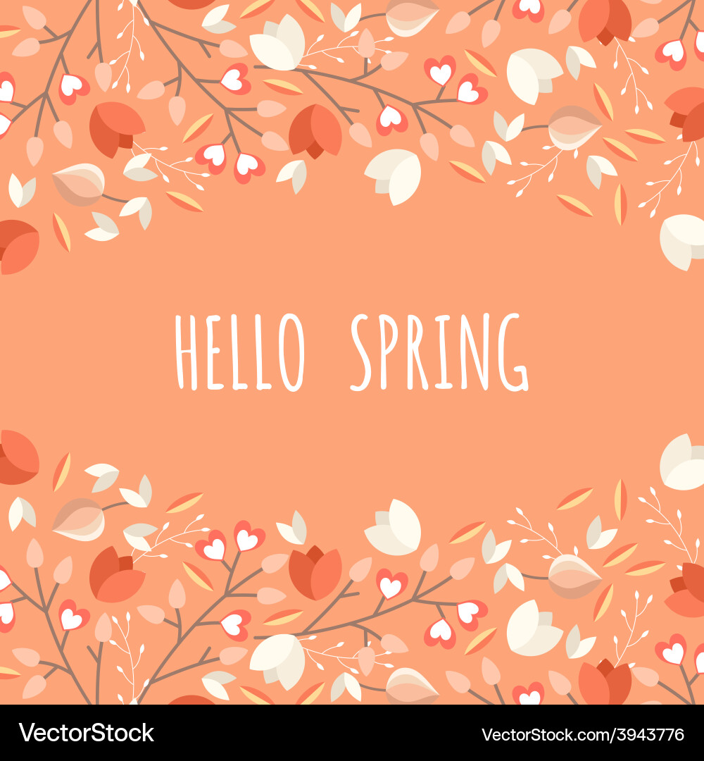 With template text hello spring creative de vector image