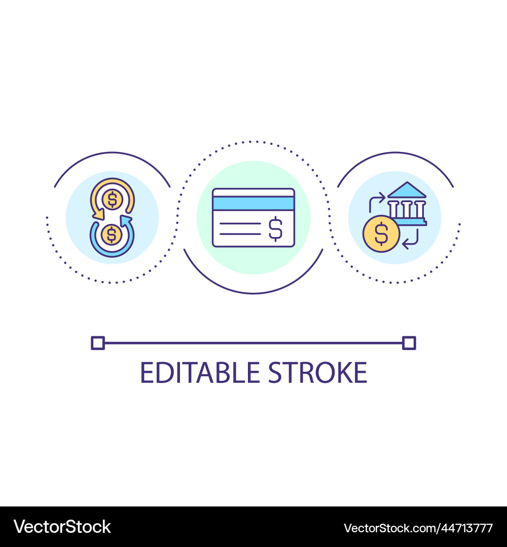 Banking service for customers loop concept icon Banking service for customers loop concept icon vector image